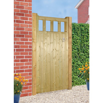 Burbage Iron Craft Quoro Tall Single Wooden Garden Gate 1050mm Wide X 1800mm High Qu25 from B&Q
