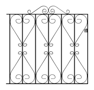 Burbage Iron Craft Rega Metal Scroll Low Flat Garden Gate 991mm Gap X 914mm High Rszp4 from B&Q