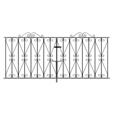 Burbage Iron Craft Rega Metal Scroll Double Driveway Garden Gate 2134mm Gap X 914mm High Rdzp10 from B&Q