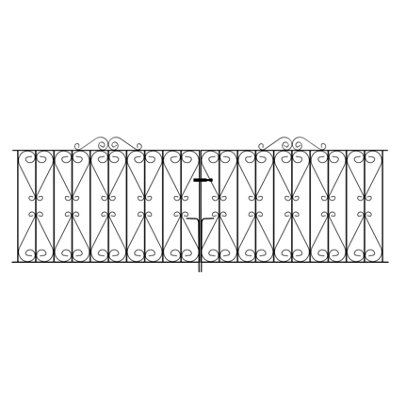 Burbage Iron Craft Rega Metal Scroll Double Driveway Garden Gate 2743mm Gap X 914mm High Rdzp16 from B&Q