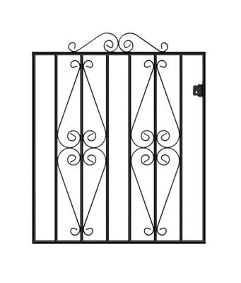 Burbage Iron Craft Stira Metal Scroll Low Flat Garden Gate 762mm Gap X 914mm High St01Zp from B&Q