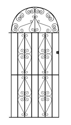 Burbage Iron Craft Stira Metal Tall Bow Top Gate 914mm Gap X 1830mm High St42Zp from B&Q