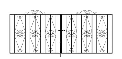 Burbage Iron Craft Stira Metal Scroll Driveway Gate 2438mm Gap X 914mm High St13Zp from B&Q