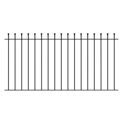 Burbage Iron Craft Mana Metal Ball Top Garden Fence Panel 1830mm (6Ft) Gap X 914mm High Mazp01 from B&Q