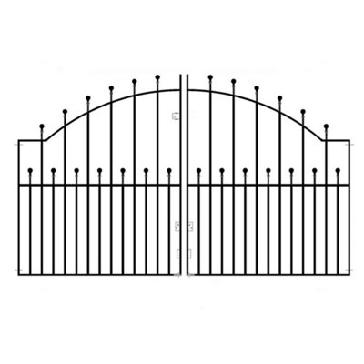 Burbage Iron Craft Mana Ball Top Arched Metal Driveway Gate 2134mm Gap X 1220mm High Mazp10 from B&Q