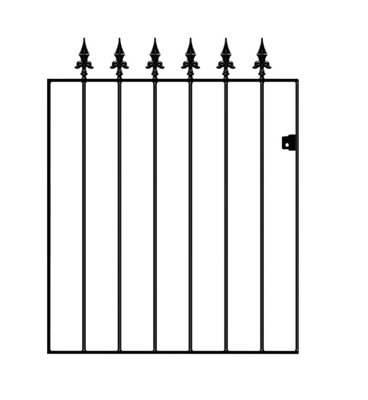 Burbage Iron Craft Saxa Spear Top Metal Garden Gate 762mm Gap X 950mm High Sazp05/1 from B&Q