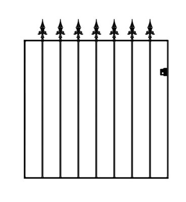 Burbage Iron Craft Saxa Spear Top Metal Garden Gate 914mm Gap X 950mm High Sazp05/3 from B&Q