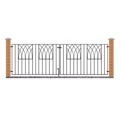 B&Q -  Abbi Metal Scroll Driveway Gate 2755mm Gap X 812mm High Abzp11