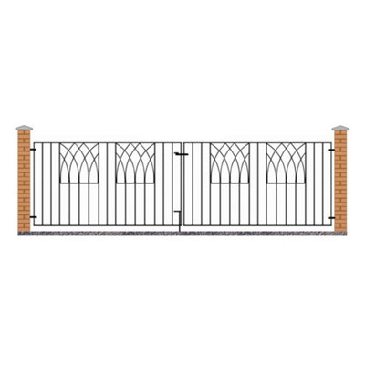 B&Q -  Abbi Metal Scroll Driveway Gate 3095mm Gap X 812mm High Abzp12