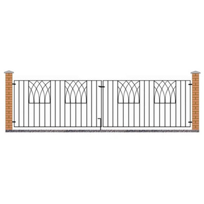 B&Q -  Abbi Metal Scroll Driveway Gate 3264mm Gap X 812mm High Abzp13