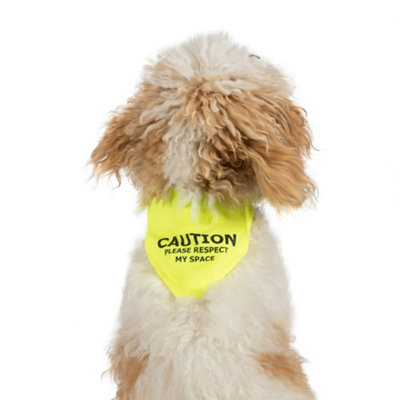 Ancol Respect My Space Warning Yellow Dog Bandana Pet Training AccessoryMedium / Large from B&Q