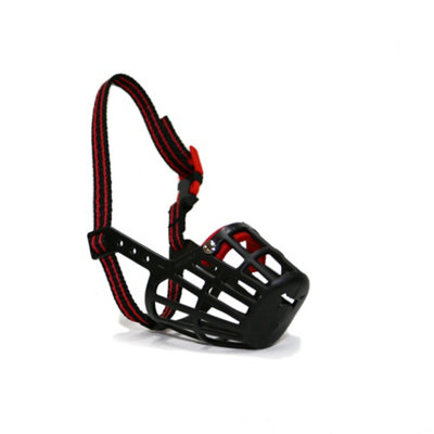 Ancol Gentle Strong Secure Comfortable Plastic Black / Red Muzzle Biting Control Size 318 X 8.5Cm from B&Q