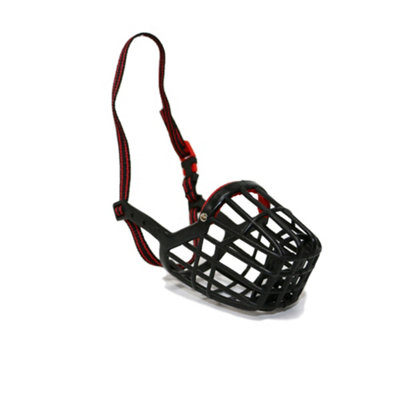 Ancol Plastic Muzzle Black/red Size 8 30X10.5Cm