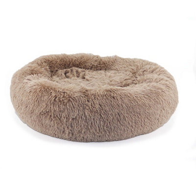 Ancol Oatmeal Super Plush Donut Dog Bed Soft Machine Washable Warm Non Slip Fluffy Pet Puppy Cushion 70Cm from B&Q