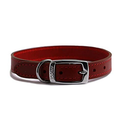 Ancol Heritage Leather Collar Red 39-48 CmSize 5 from B&Q