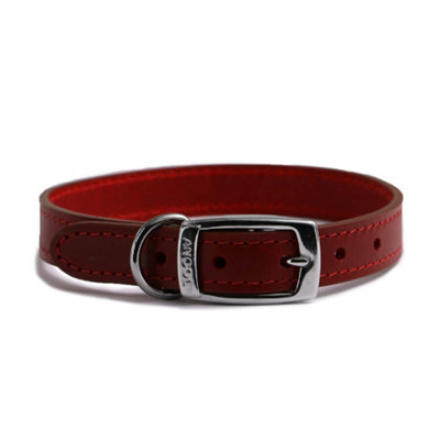 Ancol Heritage Leather Collar Red 45-54Cm Size 6 from B&Q