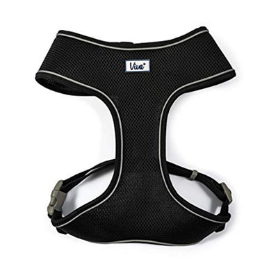 Ancol Viva Lightweight Breathable Comfort Mesh NylonPlastic Dog Harness Black Size Medium (Fits Girth 44-57 Cm) from B&Q