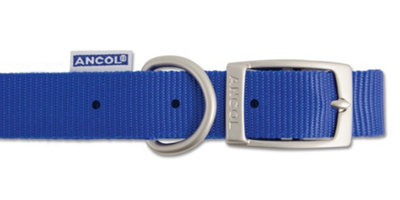 Ancol Viva Nylon Buckle Collar Blue 19mm X35-43Cm Sz 4 from B&Q