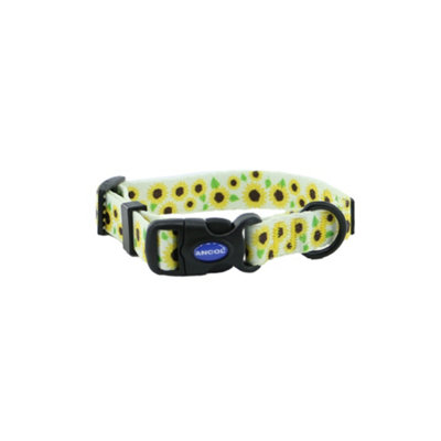 Ancol Sunflower Patterned Round Dog Collar Secure Fit Soft Comfortable Stylish Pet Puppy Leash Small from B&Q