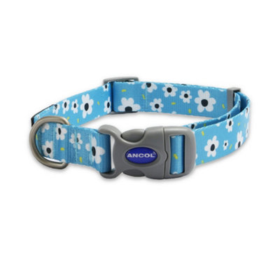 Ancol Daisy Leaf Patterned Round Dog Collar Secure Fit Soft Comfortable Stylish Pet Puppy Leash Large from B&Q