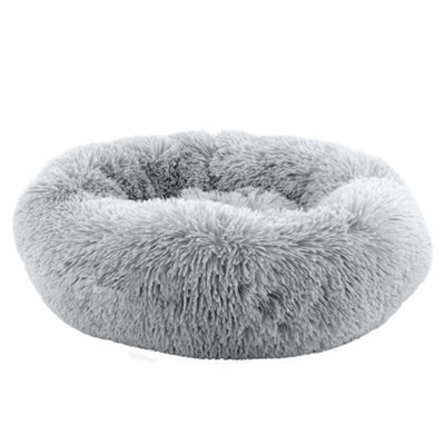 Ancol Slate Grey Super Plush Donut Dog Bed Soft Machine Washable Warm Non Slip Fluffy Pet Puppy Cushion 50Cm from B&Q