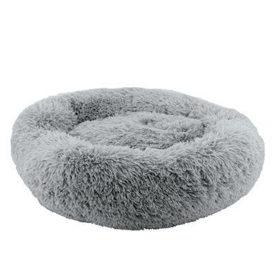 Ancol Slate Grey Super Plush Donut Dog Bed Soft Machine Washable Warm Non Slip Fluffy Pet Puppy Cushion 70Cm from B&Q