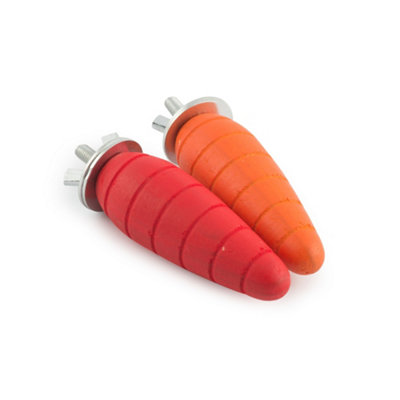 B&Q -  Wooden Clear Safe Non Toxic Gnawer Carrot Chew Toy Small Animal Treat 2 PieceSmall