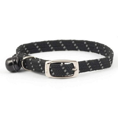 Ancol Reflective All-Elastic Cat Collar Black from B&Q