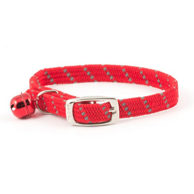 Ancol Reflective Elasticated Comfortable Safe Softweave Red Cat Collar Pet Training Accessory from B&Q