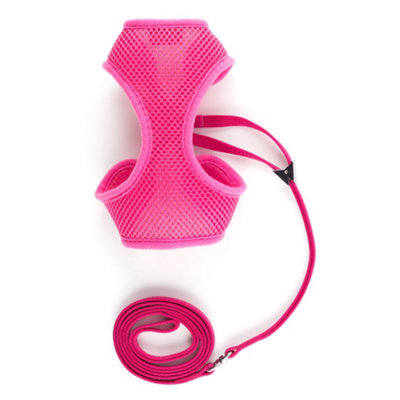 Ancol Soft Mesh Cat Pink Harness And Lead Set Pet Leash Training Accessory 15CmMedium from B&Q