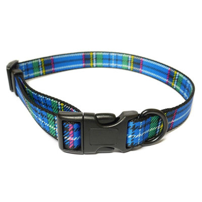 AncolAdjustable Collar Tartan BlueMed from B&Q