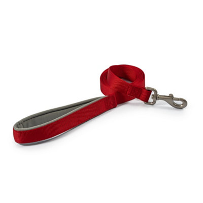 Ancol Viva Padded Weatherproof Soft Touch Red Snap Lead Pet Leash Training Accessory180 X 2.5Cm from B&Q