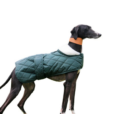 Ancol Quilted Hound Coat Cosy Faux Fur Lined Warm Adjustable Dog Puppy Sweater 43Cm from B&Q