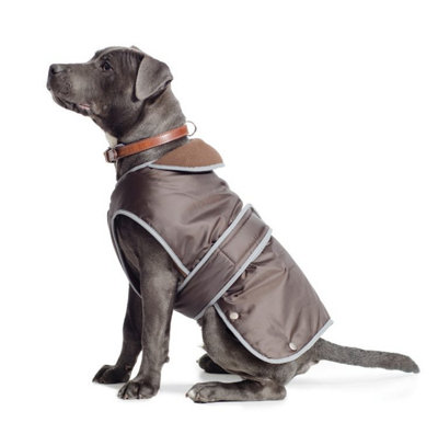 Ancol Stormguard Fleece Lined Coat Chest Protector Choco Xxlge