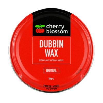 Cherry Blossom Dubbin Wax Natural Tin For All Leather Shoe Water Repellency 40G from B&Q