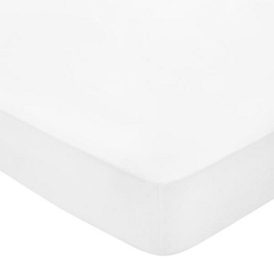 Bedeck Of Belfast 300 Thread Count Fitted Sheet Single White from B&Q