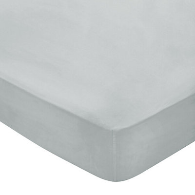 Bedeck Of Belfast 300 Thread Count Fitted Sheet Single Silver from B&Q