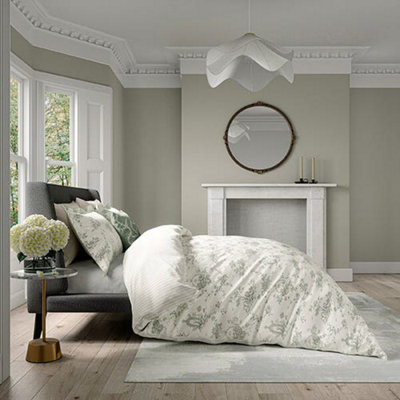 B&Q -  Garden Of Love Duvet Cover Set Single Green