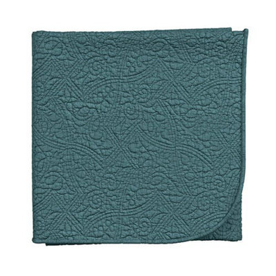 B&Q -  Botanical Harmony Throw 170X220Cm Teal/claret