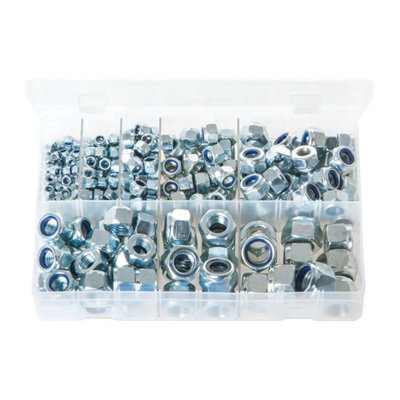 Mehr Zinc Plated Steel Nylon Lock Nuts M4-M16 Pieces Din 982 P-Type Box Of 275 Pieces from B&Q