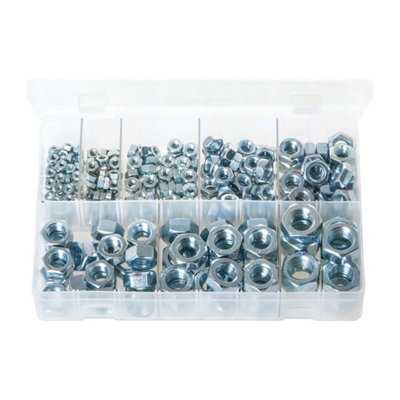 Mehr Zinc Plated Steel Nuts M4-M16 Din 934 Box Of 275 Pieces from B&Q