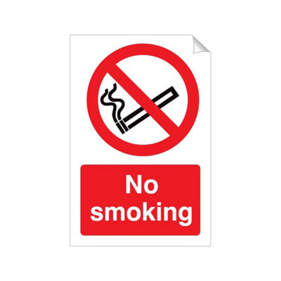Mehr No Smoking 240 X 360mm Sticker Qty 1 from B&Q