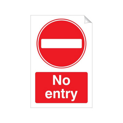 Mehr No Entry 240 X 360mm Sticker Qty 1 from B&Q