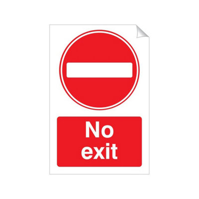 Mehr No Exit 240 X 360mm Sticker Qty 1 from B&Q