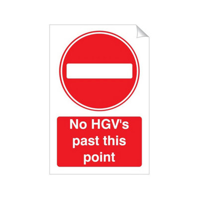 Mehr No Hgv's Past This Point 240 X 360mm Sticker Qty 1 from B&Q