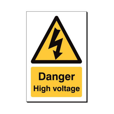 Mehr Danger High Voltage 240 X 360mm Sign Qty 1 from B&Q