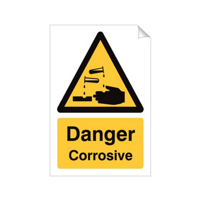 Mehr Danger Corrosive 240 X 360mm Sticker Qty 1 from B&Q