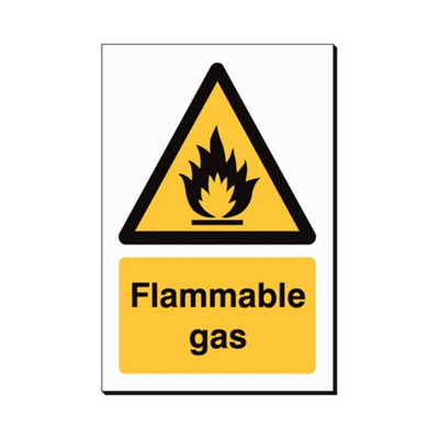 Mehr Flammable Gas 240 X 360mm Sign Qty 1 from B&Q