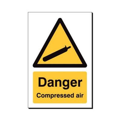 Mehr Danger Compressed Air 240 X 360mm Sign Qty 1 from B&Q