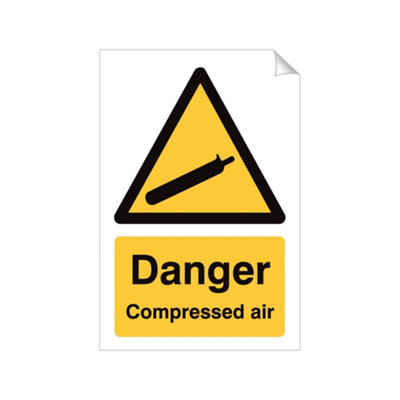 Mehr Danger Compressed Air 240 X 360mm Sticker Qty 1 from B&Q
